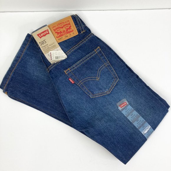 Levi's 505 Boy's Blue Jeans Size 10 Slim Straight Leg Regular Fit NEW - Picture 6 of 10
